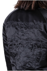 Cetim Bomber Double Face Embroidery Preto