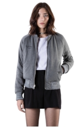 Cetim Bomber Double Face Embroidery Preto