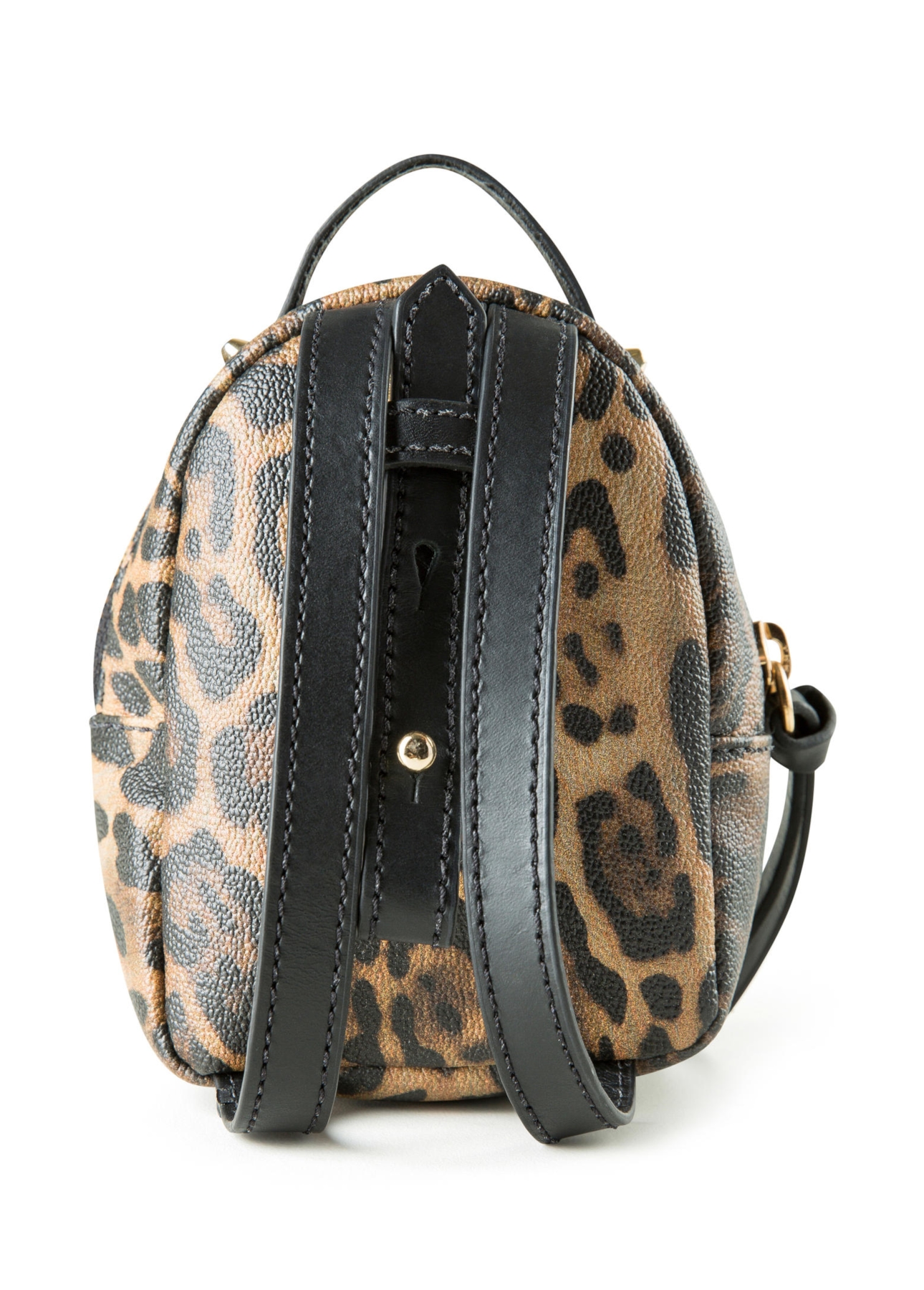 Chaveiro Mini Backpack Ellus Onça Leather Denim Caramelo Pequena