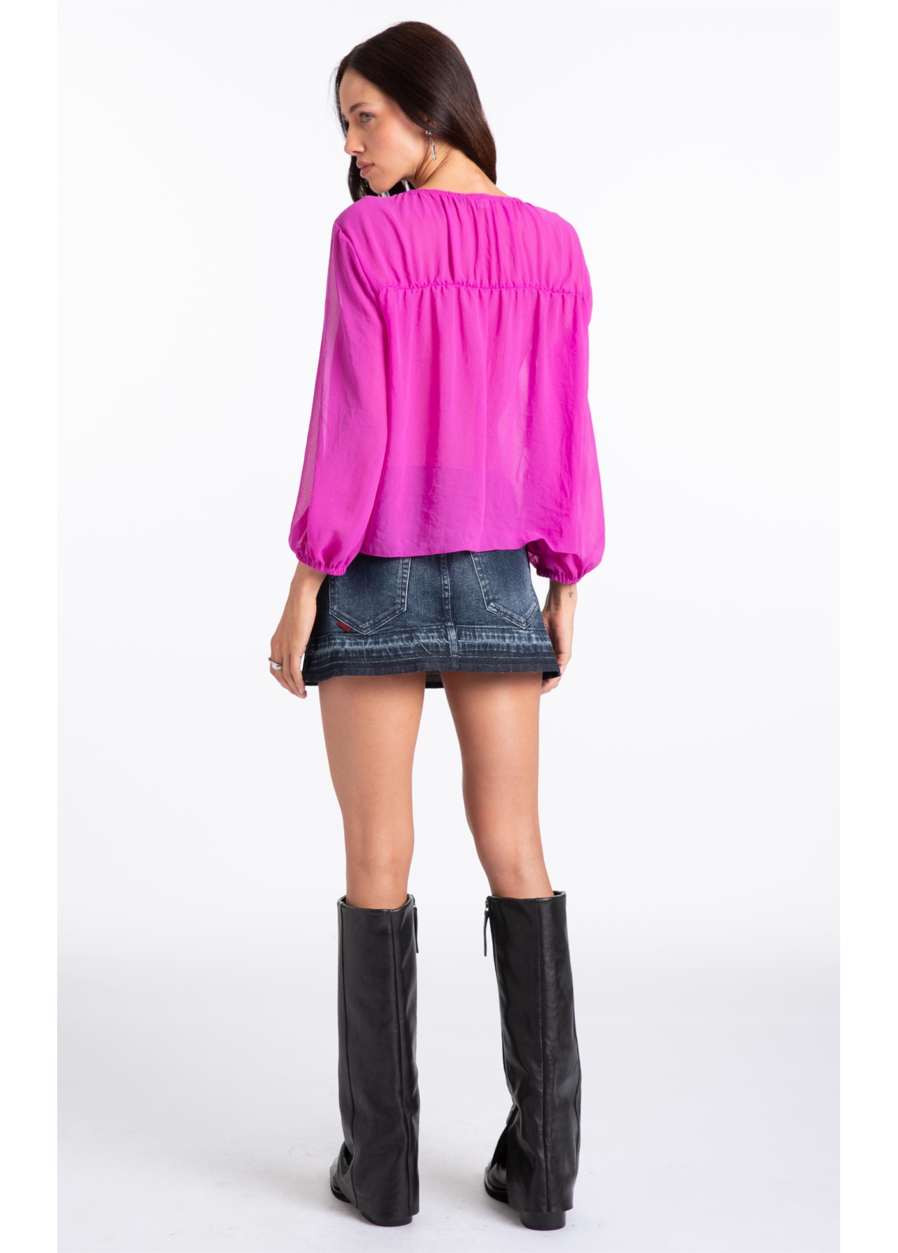 Chiffon Boho 7/8 Fucsia