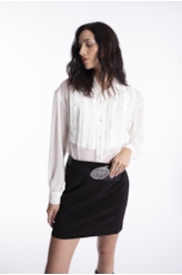 Chiffon Fringes Shirt Off White