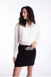 Chiffon Fringes Shirt Off White