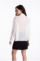Chiffon Fringes Shirt Off White