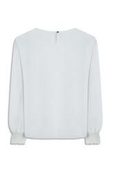 Chiffon Ruffles Elastic Cuff Off White