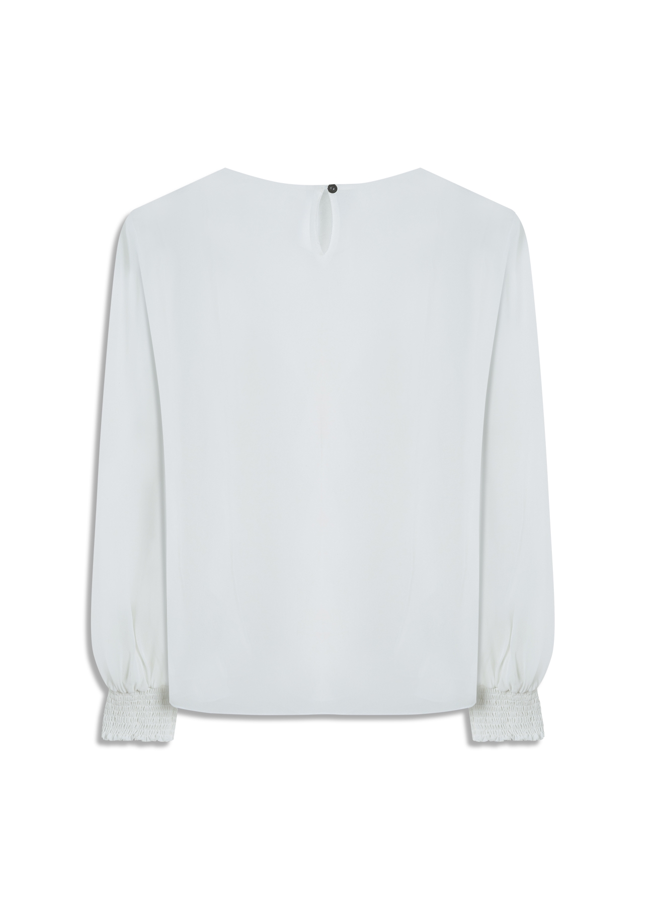 Chiffon Ruffles Elastic Cuff Off White