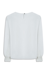Chiffon Ruffles Elastic Cuff Off White