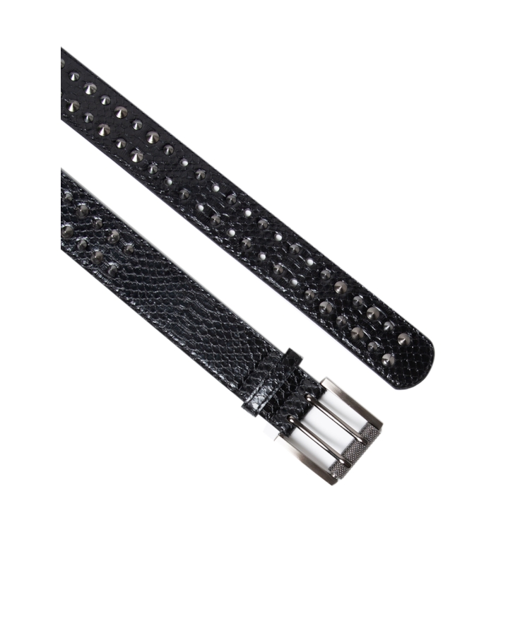 Cinto Fino Spikes Mia Ellus Preto