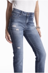 Classic Denim Elastic Ii Slim Barra de Lav.Escuro C/Used+puidos