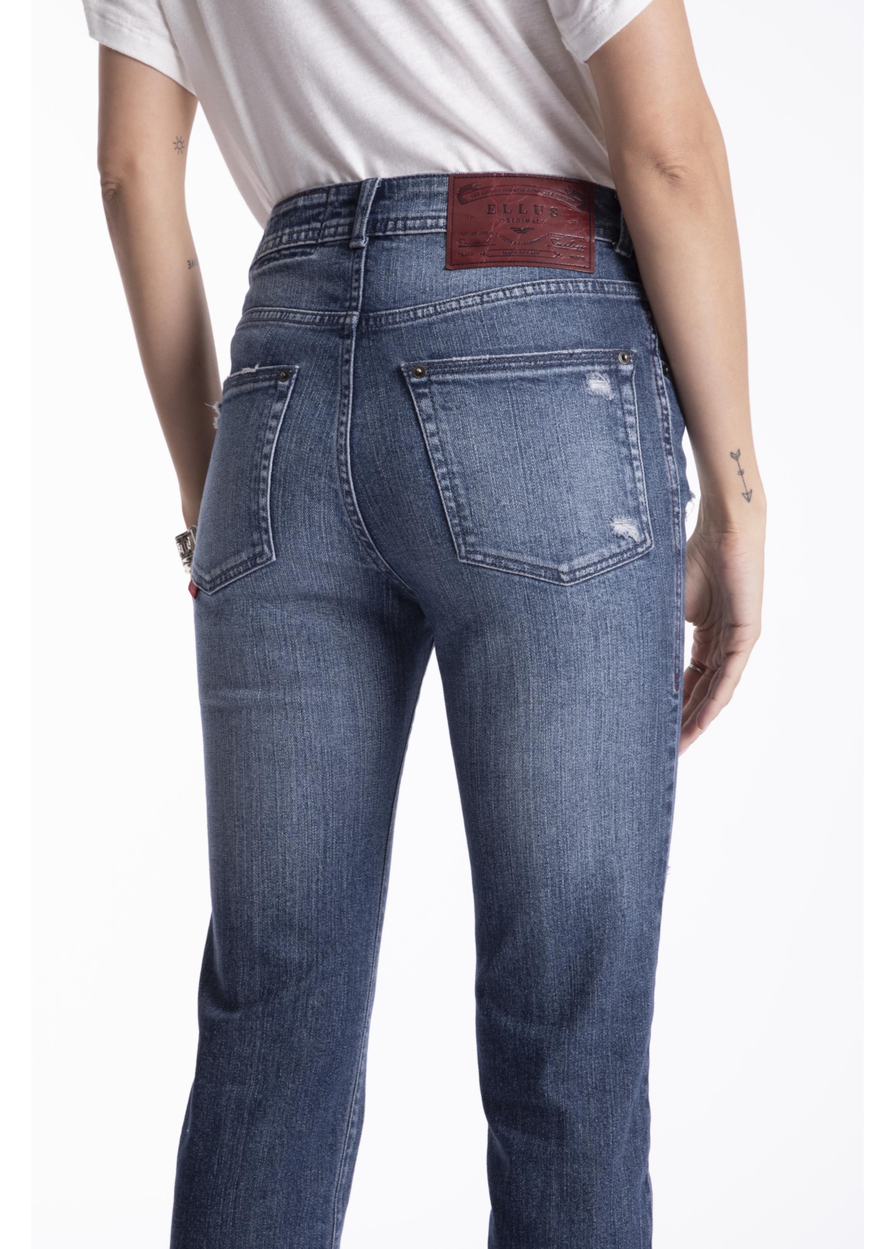 Classic Denim Elastic Ii Slim Barra de Lav.Escuro C/Used+puidos