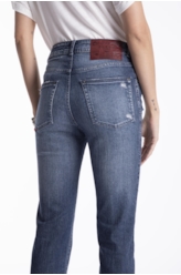 Classic Denim Elastic Ii Slim Barra de Lav.Escuro C/Used+puidos