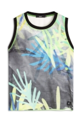 Co Seda Coral Retilinea Sleeveless Estampado