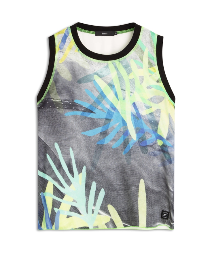 Co Seda Coral Retilinea Sleeveless Estampado