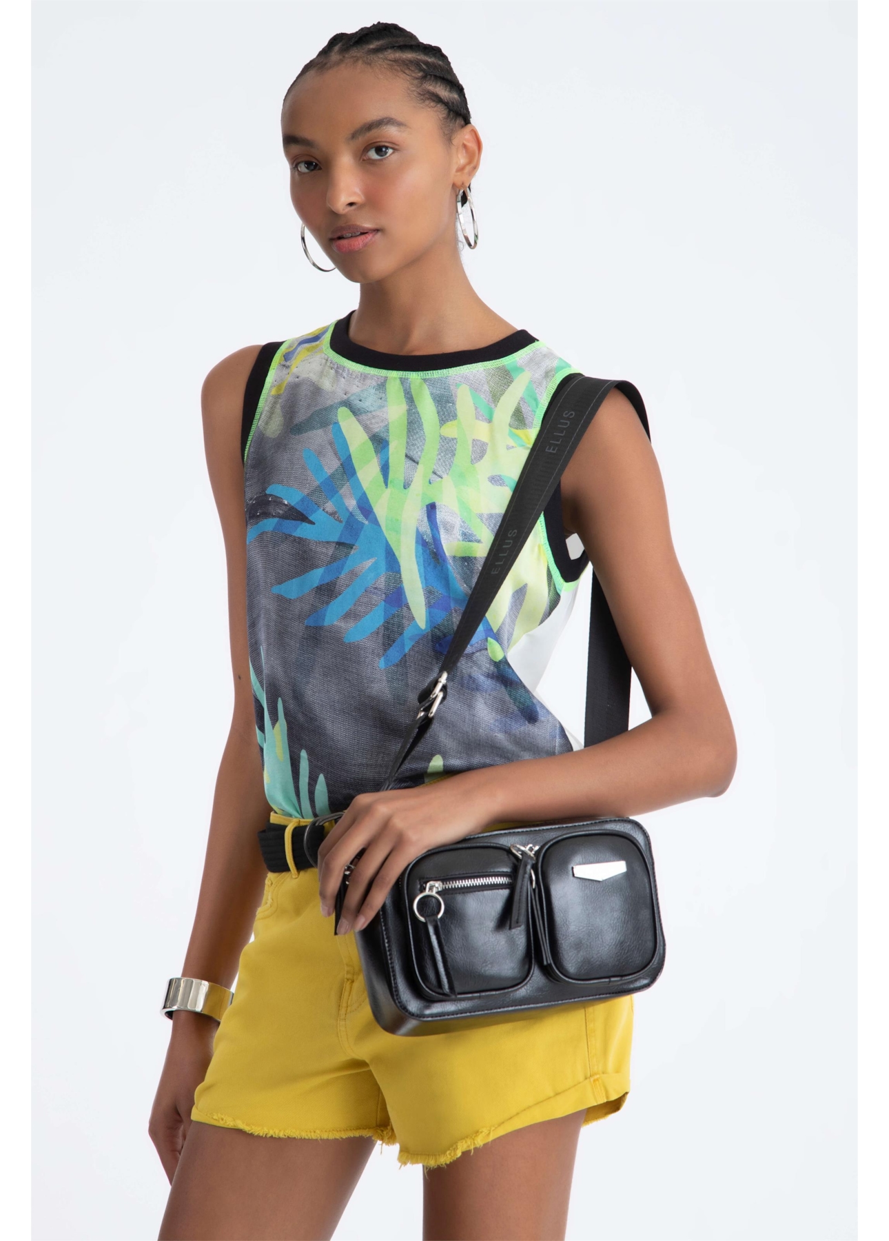 Co Seda Coral Retilinea Sleeveless Estampado