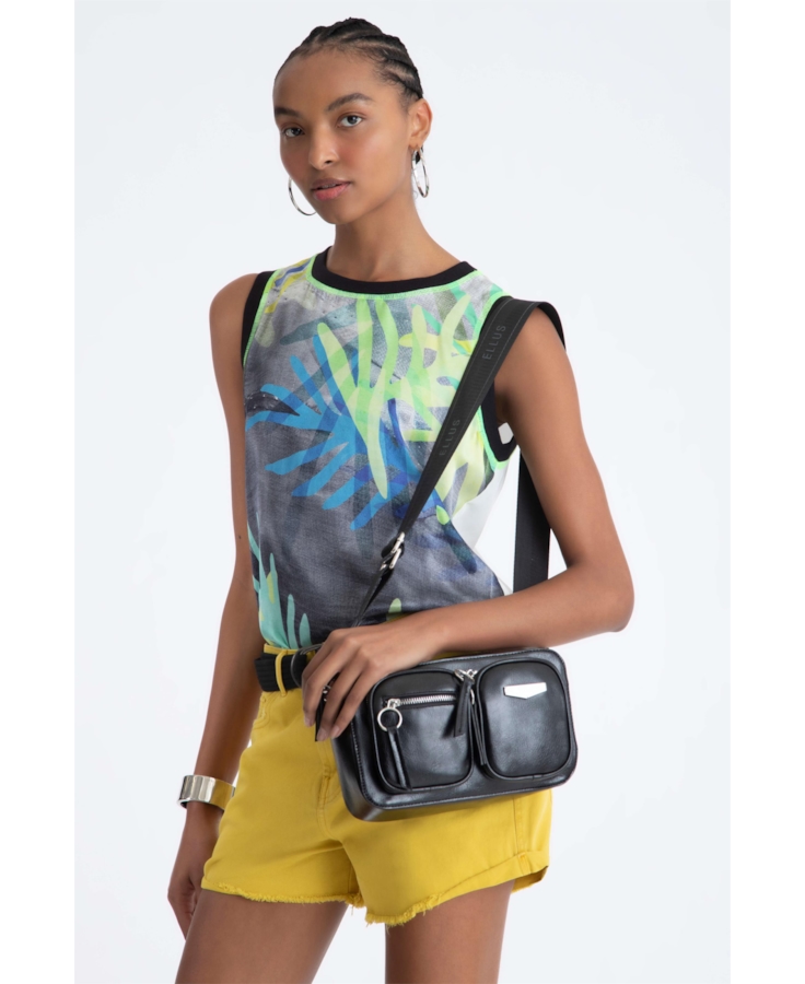 Co Seda Coral Retilinea Sleeveless Estampado
