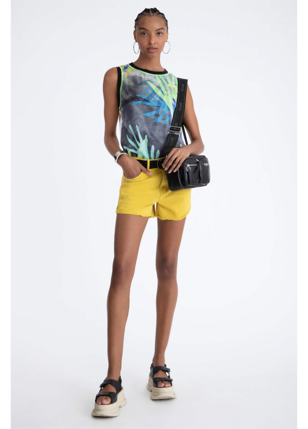 Co Seda Coral Retilinea Sleeveless Estampado