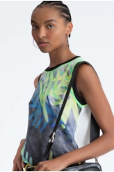 Co Seda Coral Retilinea Sleeveless Estampado