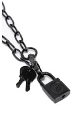 Colar Chocker Cadeado Ellus Preto