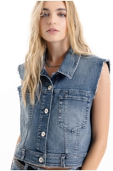 Colete Classic Denim Elastic Hearts 2096-Lav.Medio C/ Used