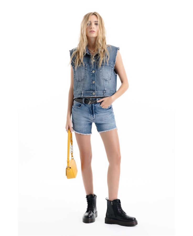 Colete Classic Denim Elastic Hearts 2096-Lav.Medio C/ Used