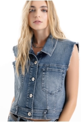 Colete Classic Denim Elastic Hearts 2096-Lav.Medio C/ Used