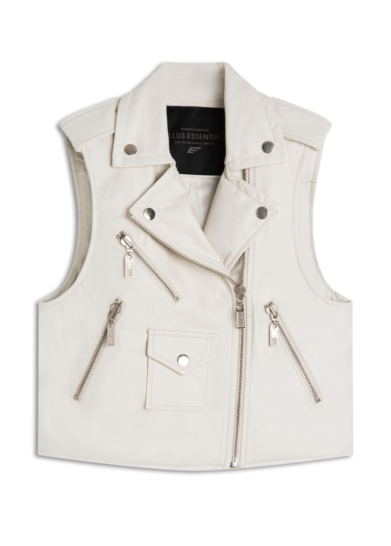 Colete Couro Natural Vest Off White