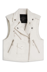 Colete Couro Natural Vest Off White
