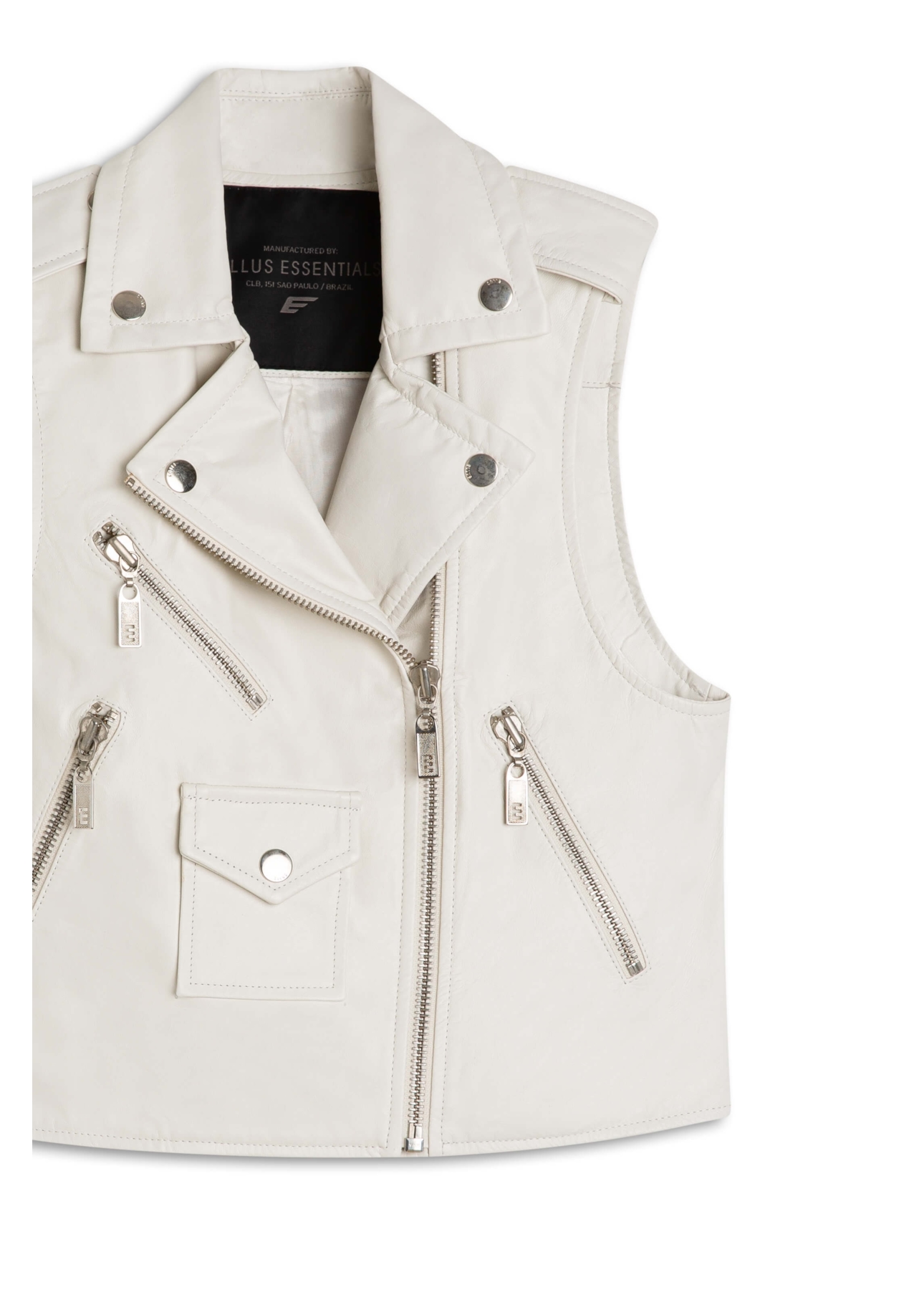 Colete Couro Natural Vest Off White