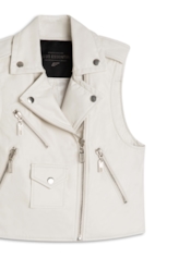 Colete Couro Natural Vest Off White
