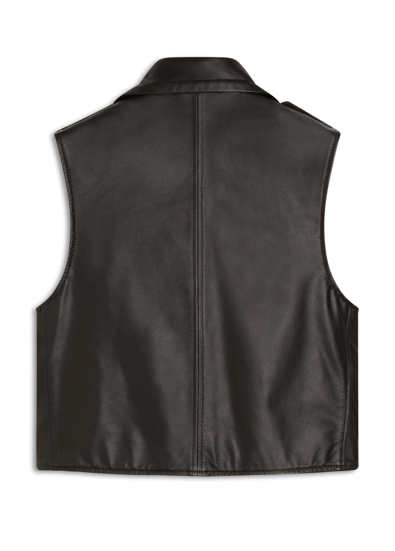 Colete Couro Natural Vest Preto