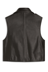 Colete Couro Natural Vest Preto