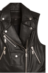 Colete Couro Natural Vest Preto