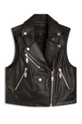 Colete Couro Natural Vest Preto