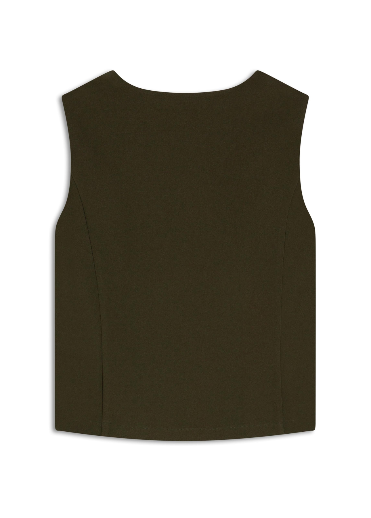 Colete Crepe Way Piped Pocket Musgo