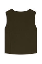 Colete Crepe Way Piped Pocket Musgo