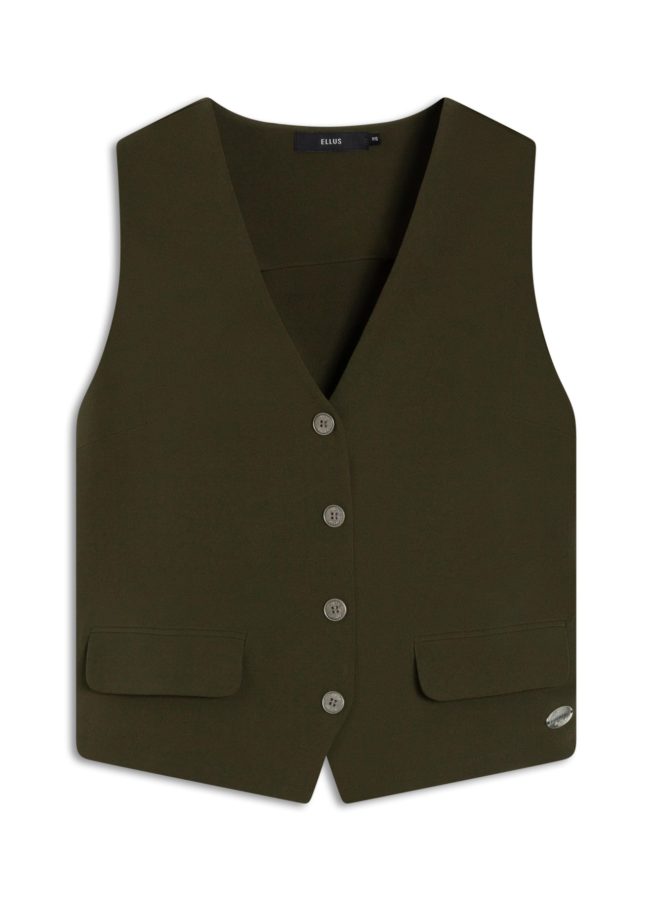 Colete Crepe Way Piped Pocket Musgo
