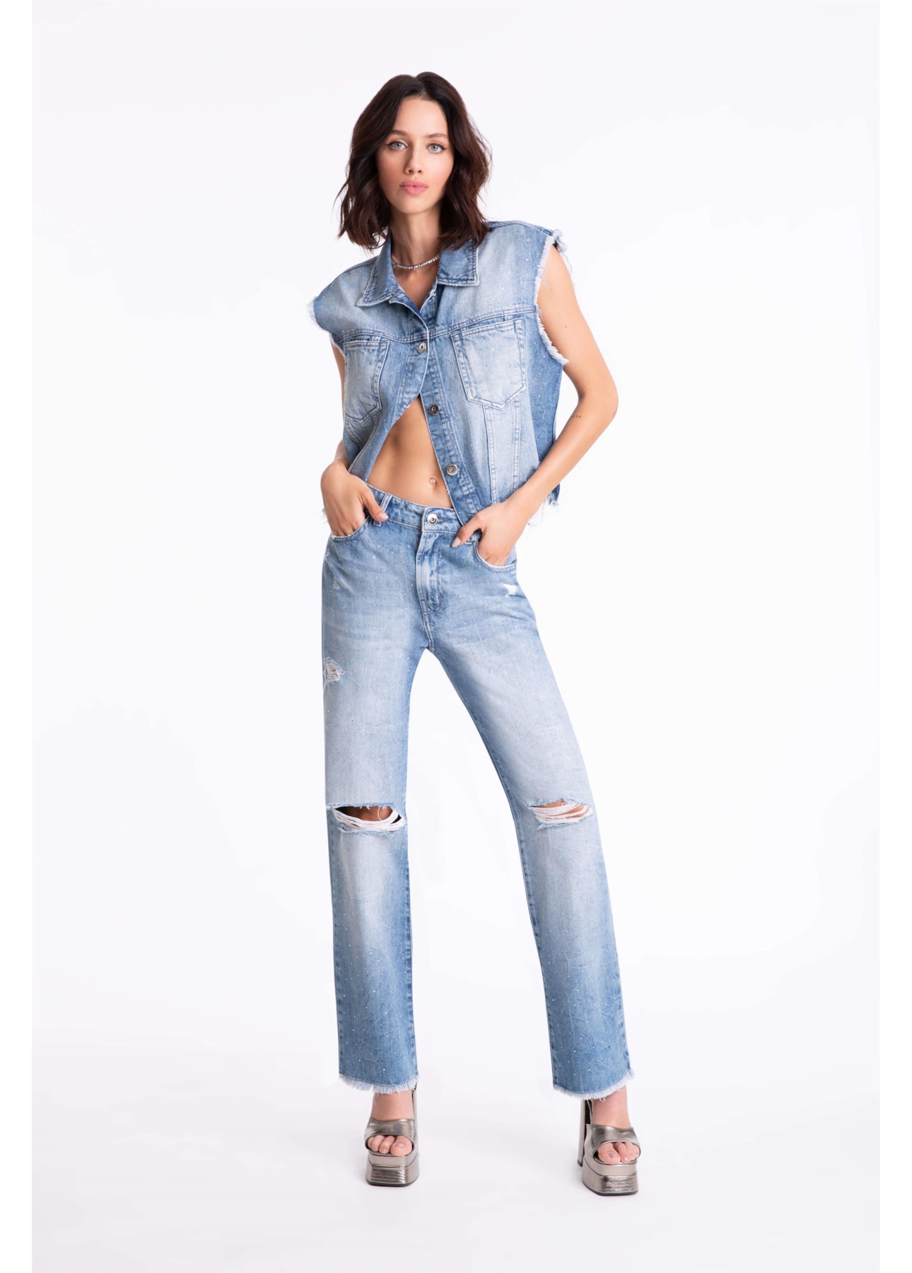 Colete Desert Denim 1800-Lav.Claro C/ Rede+pu