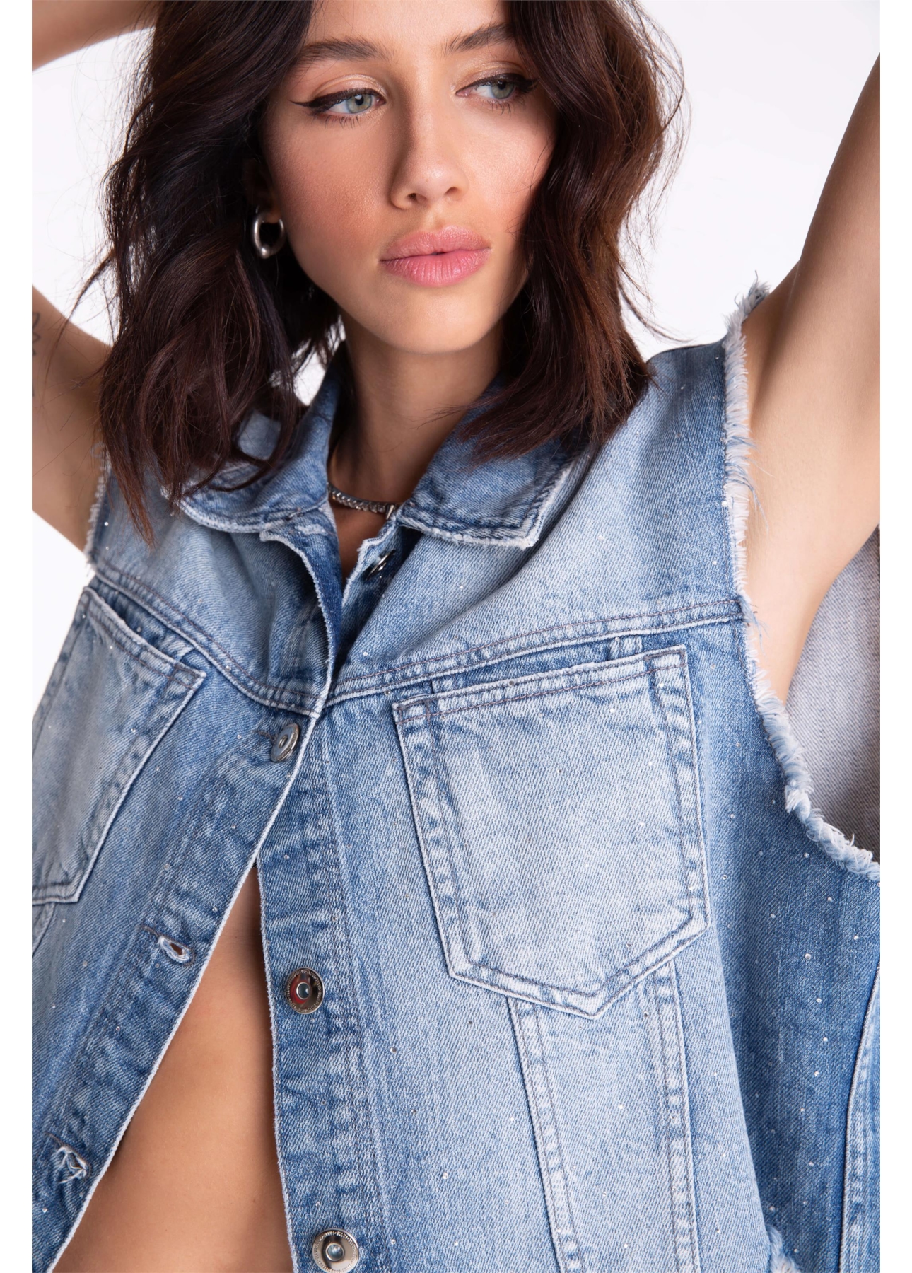 Colete Desert Denim 1800-Lav.Claro C/ Rede+pu