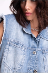 Colete Desert Denim 1800-Lav.Claro C/ Rede+pu