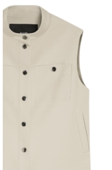 Colete Double Color Pockets And Snap Cinza Claro