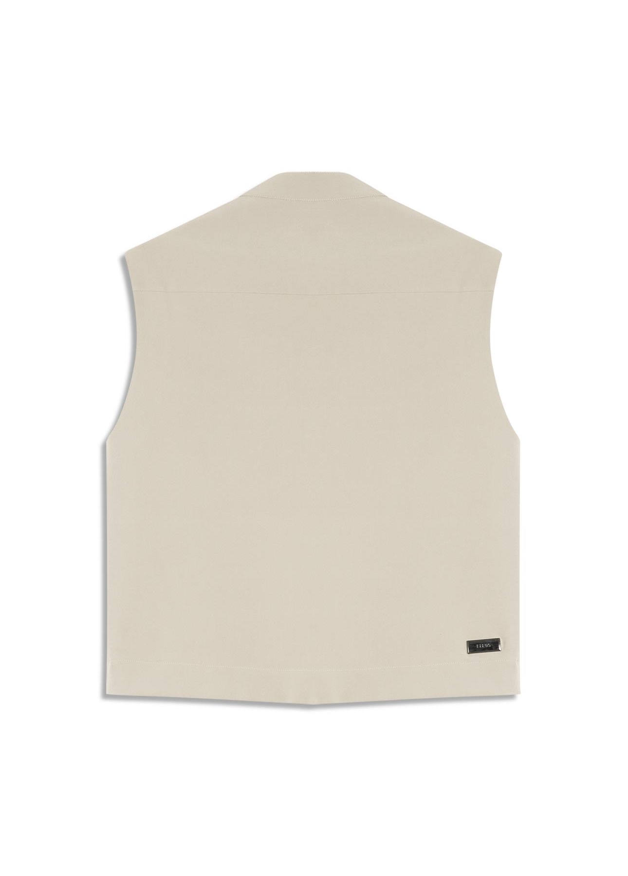 Colete Double Color Pockets And Snap Cinza Claro