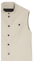 Colete Double Color Pockets And Snap Cinza Claro
