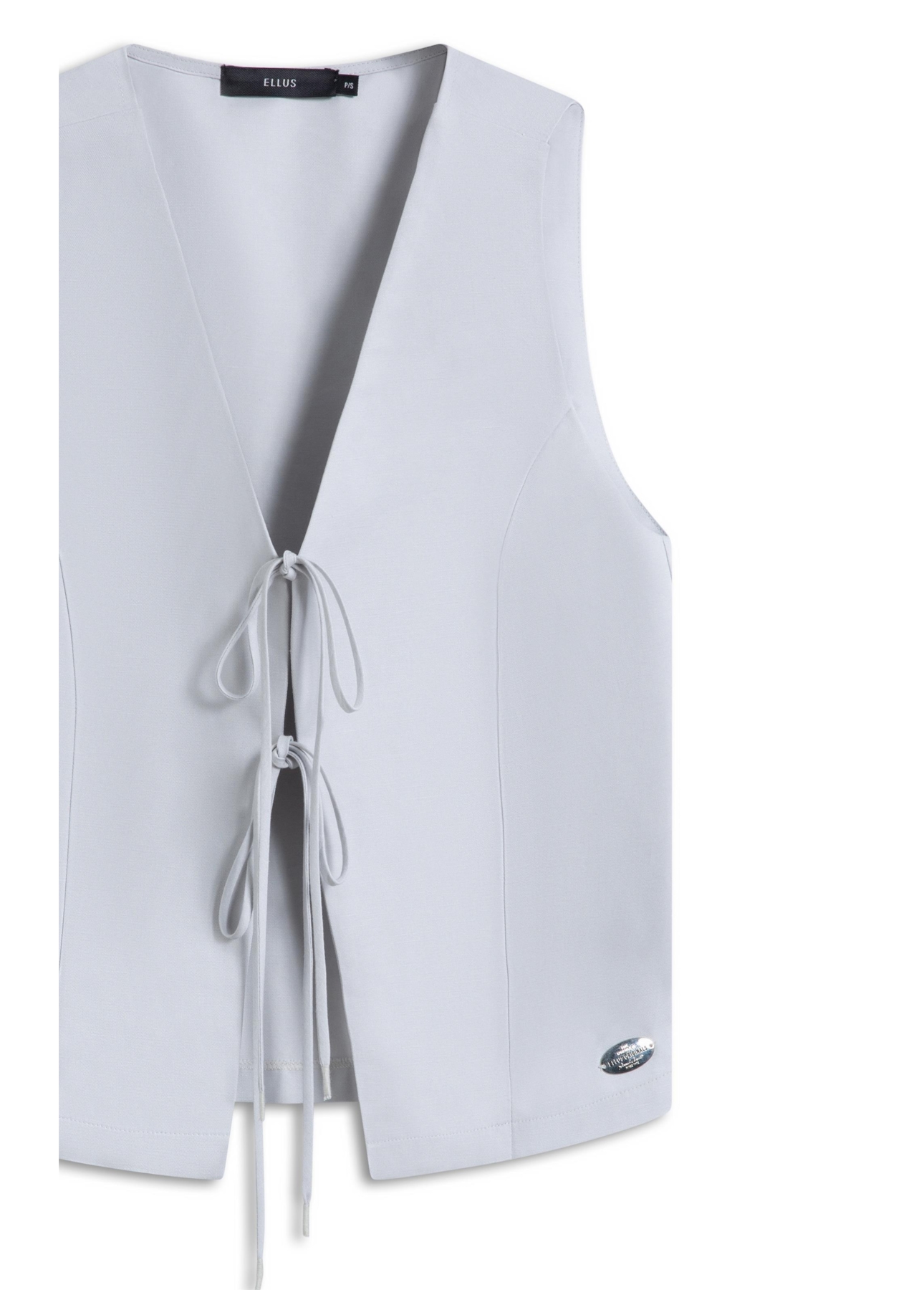 Colete Linen Blend Vest To Tie Silver