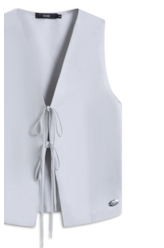 Colete Linen Blend Vest To Tie Silver