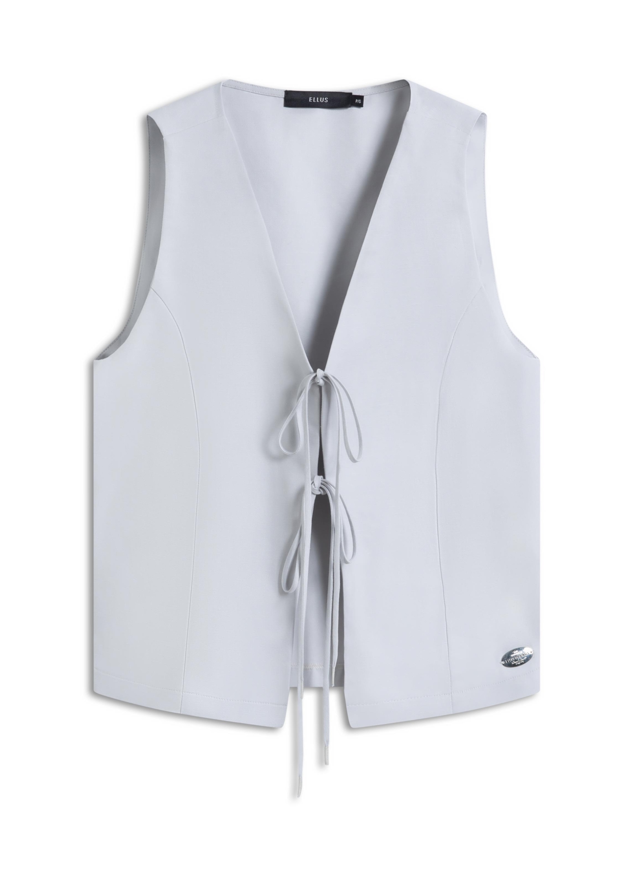 Colete Linen Blend Vest To Tie Silver