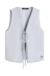 Colete Linen Blend Vest To Tie Silver