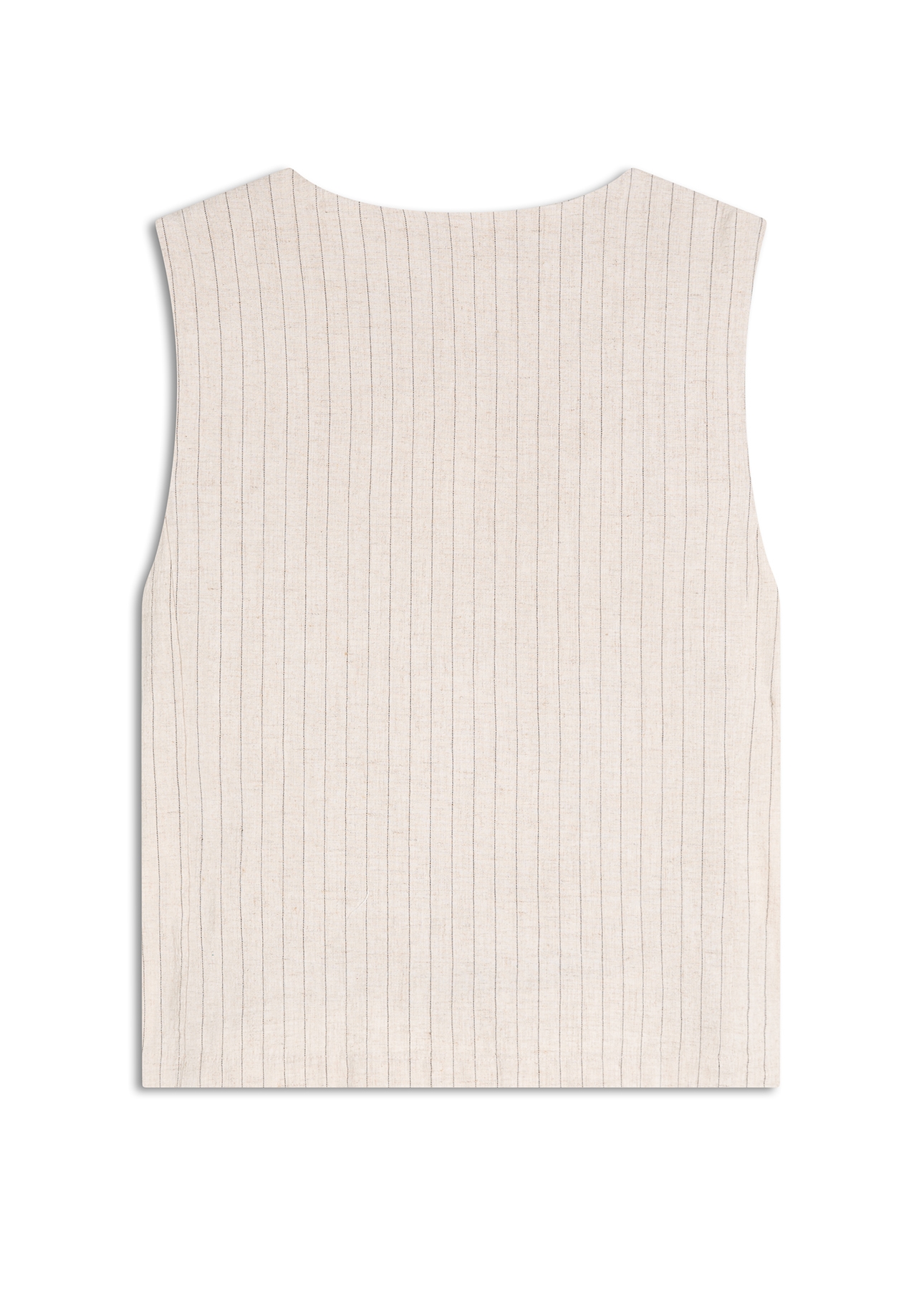 Colete Linen Straight Stripes Transpass Vest Areia