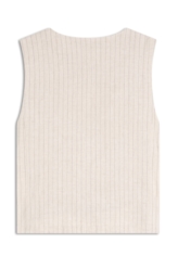 Colete Linen Straight Stripes Transpass Vest Areia