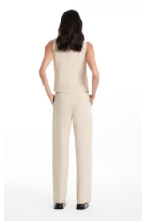 Colete Linen Straight Stripes Transpass Vest Areia