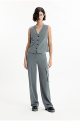 Colete Nordic Stripe Ellus Cinza Medio