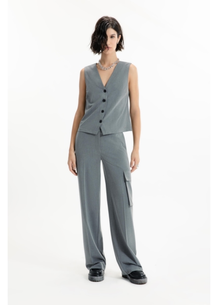 Colete Nordic Stripe Ellus Cinza Medio